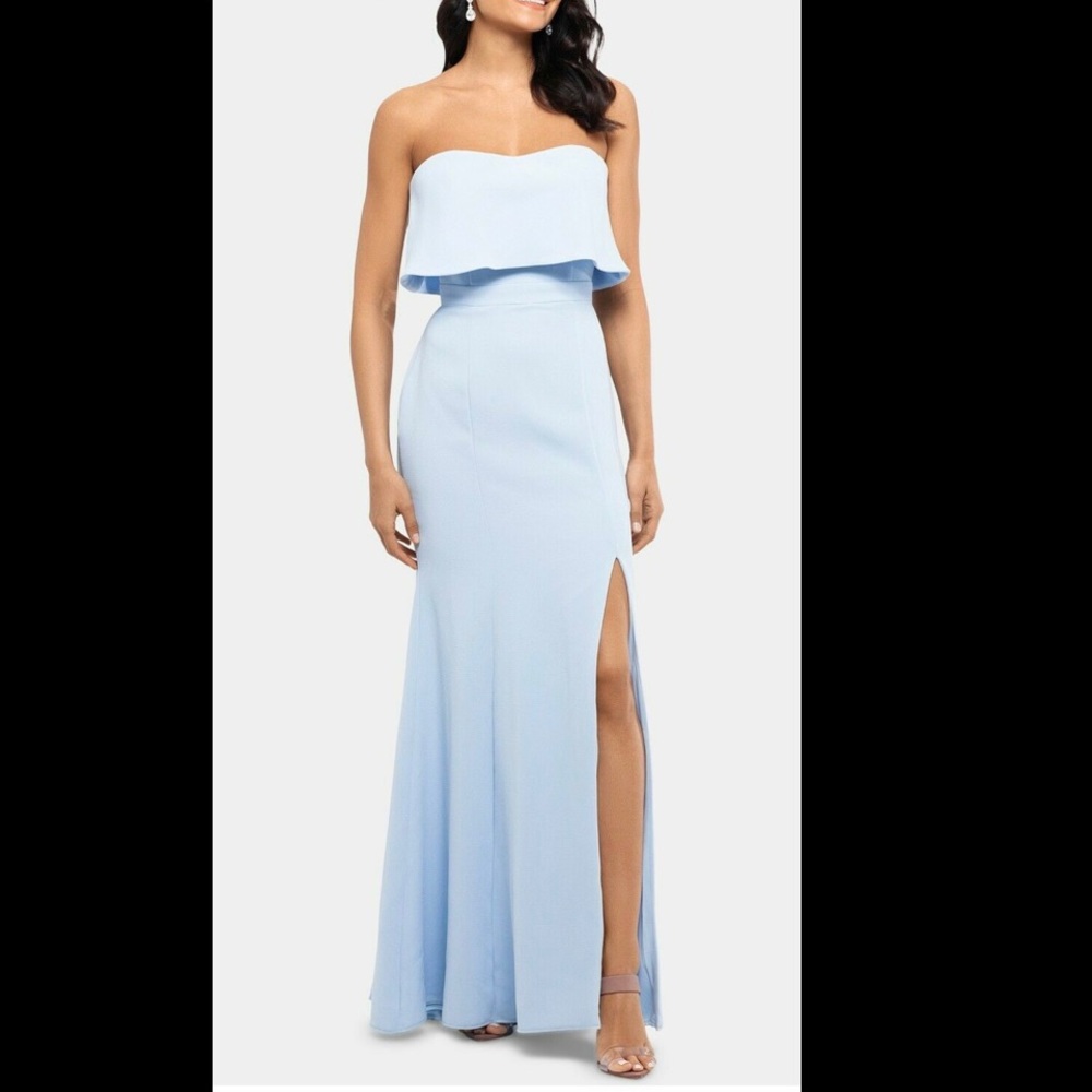 Xscape Strapless Popover Evening Gown